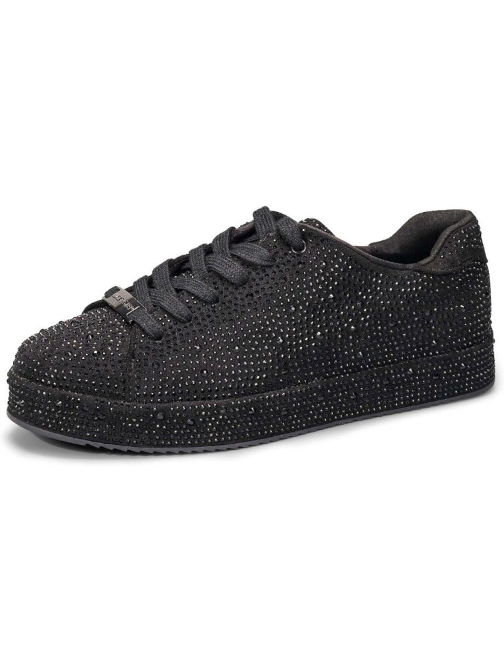 Stylish Women's Platform Sneakers with Rhinestones - Trendy Casual Footwear